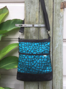 Umhängetasche Stoff blau