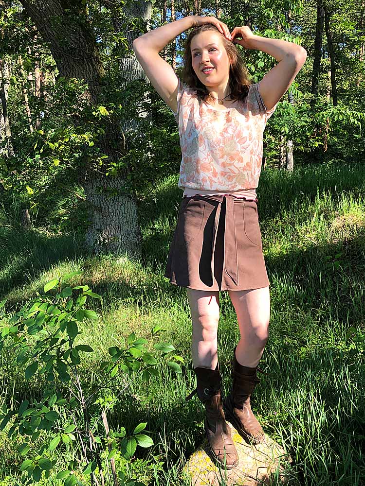 Lederrock Minilederrock taupe