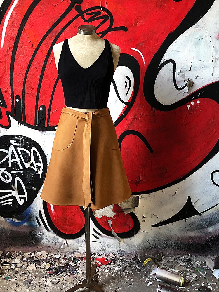 Lederrock hellbraun Softnubuk